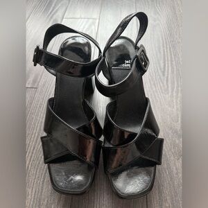 UNWORN Jeffrey Campbell Black Patent Leather Block Heel